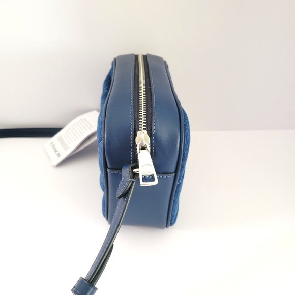 Coach CAP99 Mini Jamie Quilted Denim Camera Bag Crossbody Handbag - Picture 5 of 7